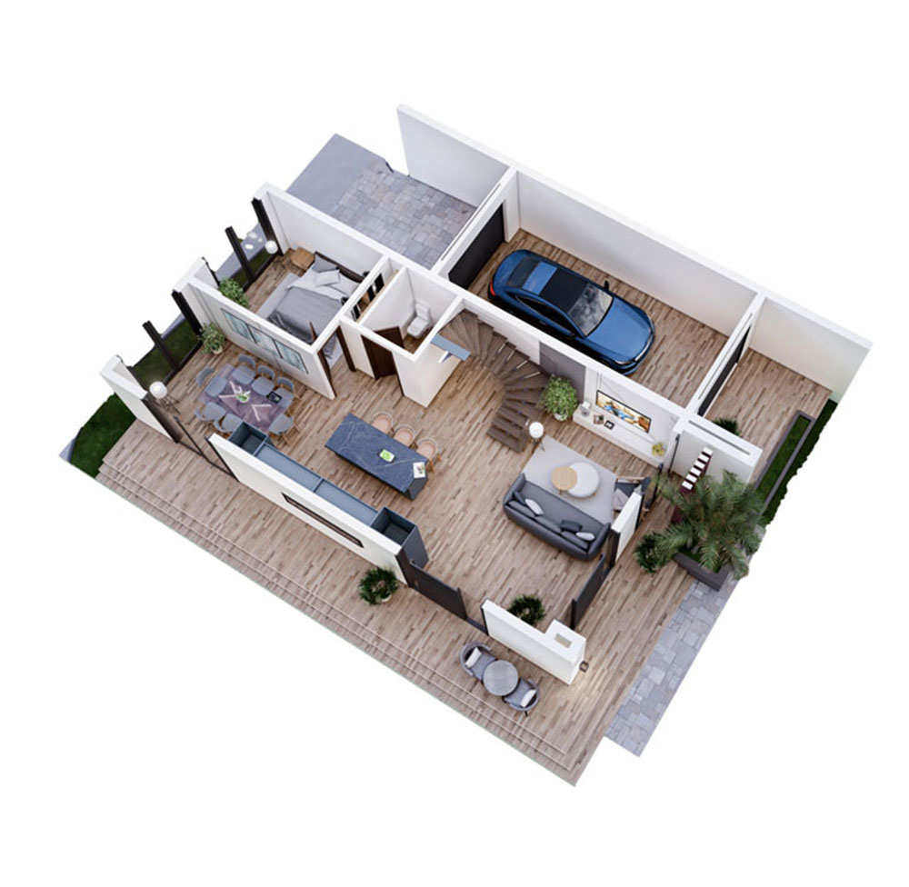 3D GROUND FLOOR PLAN